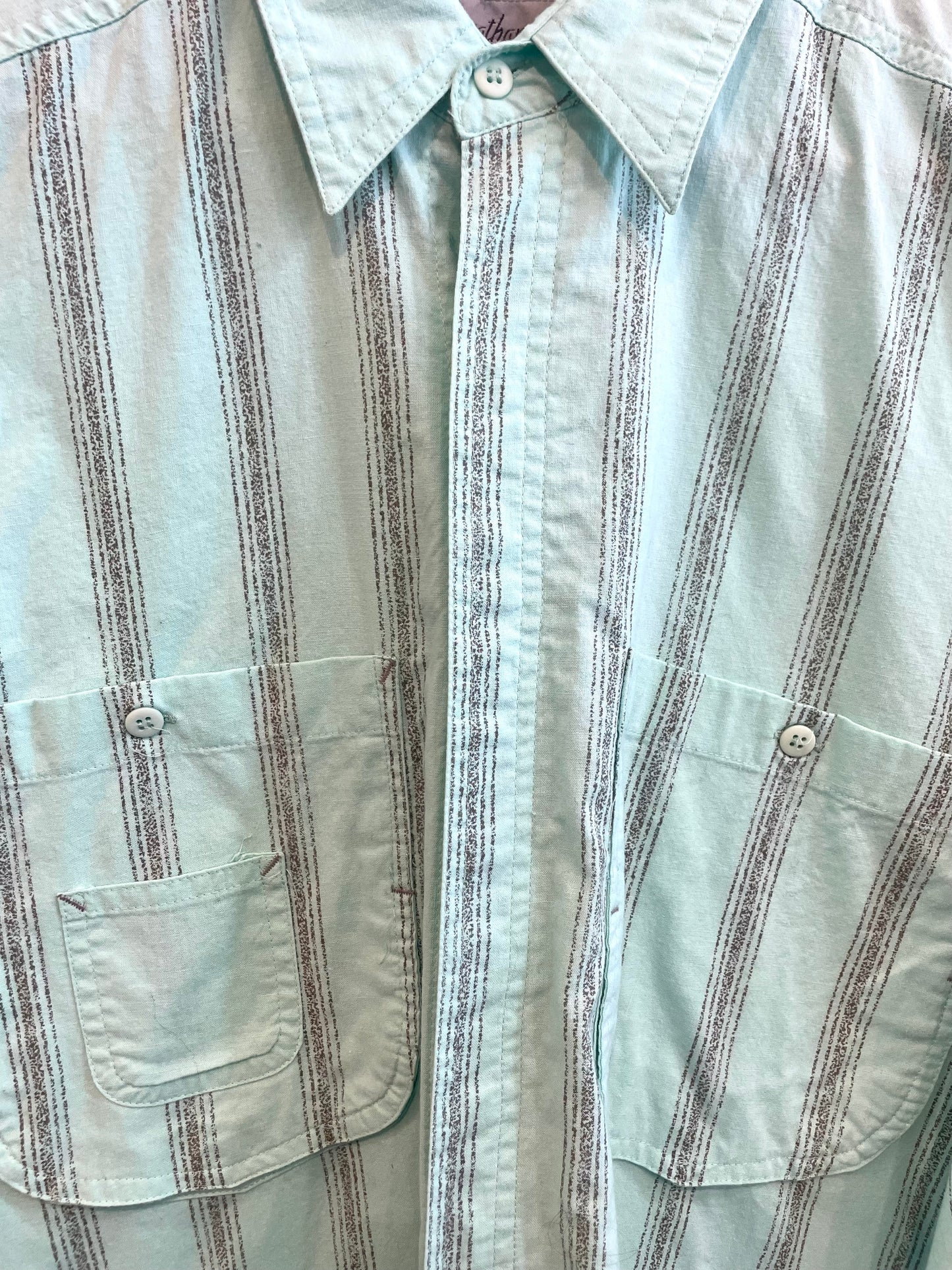 1980s Mint Double Pocket Striped Shirt