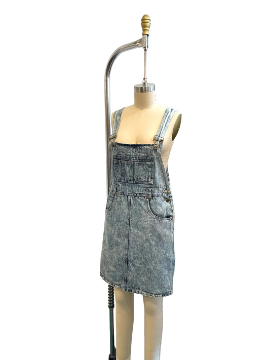 1980s Acid Wash 'Squeeze' Overall Dress