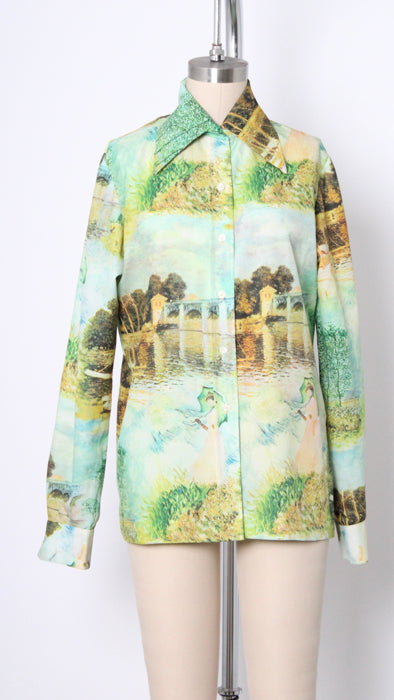 1970s Claude Monet Impressionist Painting Shirt