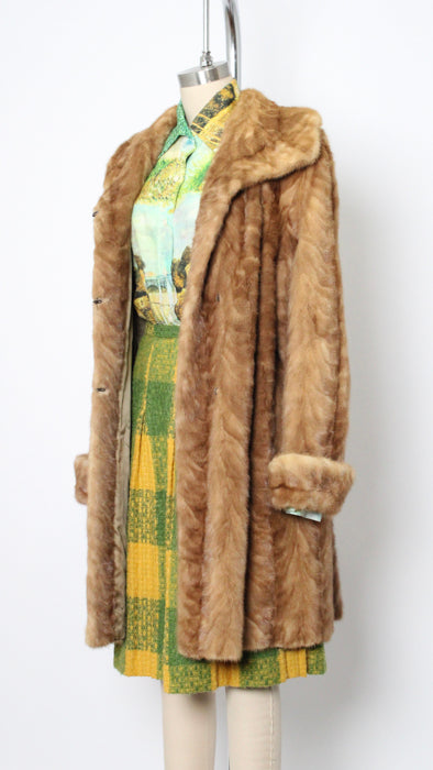 1940s Carmel Brown Mink Long Coat